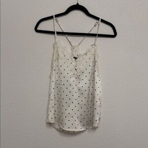Abercrombie & Fitch White silky Polka Dot Cami